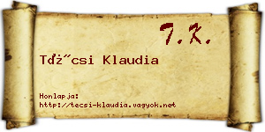 Técsi Klaudia névjegykártya