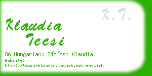 klaudia tecsi business card